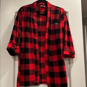 Calvin Klein Kids Red and Black Checkered Robe